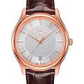 Tissot Tissot Fascination 18K Gold T924.410.76.031.00  T9244107603100 кварцевые мужские часы серебристый циферблат, браслет кожаный — вид спереди