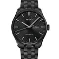 Mido Mido Belluna Sunray M024.630.33.051.00  M0246303305100 механические мужские часы черный циферблат, браслет нержавеющая сталь — вид спереди
