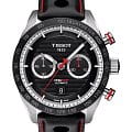Tissot Tissot PRS 516 Automatic Chronograph T100.427.16.051.00 PRS 516 T1004271605100 механические мужские часы черный циферблат, браслет кожаный — вид спереди