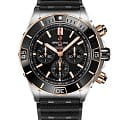 Breitling Breitling Super Chronomat B01 44 UB0136251B1S1  UB0136251B1S1 механические мужские часы  черный циферблат, браслет каучук — вид спереди