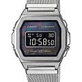 Casio Casio Collection A1000M-1B Retro A1000M-1BEF электронные мужские часы  циферблат, браслет нержавеющая сталь — вид спереди