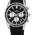 Jacques Lemans Jacques Lemans Liverpool 1-2059A  1-2059A кварцевые мужские часы черный циферблат, браслет силикон — вид спереди