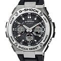 Casio Casio G-Shock GST-S110-1ADR (GST-S110-1A) GST G-Steel GST-S110-1A электронные мужские часы черный циферблат, браслет пластик — вид спереди