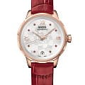 Mido Mido Rainflower M043.207.36.118.00  M0432073611800 механические женские часы белый циферблат, браслет кожаный — вид спереди