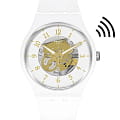 Swatch Swatch New Gent Bioceramic Swatch Pay! SO32W105-5300  SO32W105-5300 кварцевые мужские часы  прозрачный циферблат, браслет биоматериал — вид спереди