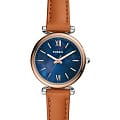 Fossil Fossil FB-01  ES4701  ES4701 кварцевые женские часы синий циферблат, браслет кожаный — вид спереди