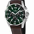 Jacques Lemans Jacques Lemans Sport 1-2091C  1-2091C кварцевые мужские часы зеленый циферблат, браслет кожаный — вид спереди