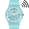 Swatch Swatch Gent Swatch Pay! SVHS100-5300  SVHS100-5300 кварцевые женские часы голубой циферблат, браслет силикон — вид спереди