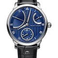 Maurice Lacroix Maurice Lacroix Masterpiece Calendar Retrograde MP6568-SS001-430-1  MP6568-SS001-430-1 механические мужские часы  синий циферблат, браслет кожаный — вид спереди