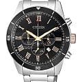 Citizen Citizen Chronograph AN8168-51H  AN8168-51H кварцевые мужские часы черный циферблат, браслет нержавеющая сталь — вид спереди