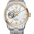 Orient Orient Star RE-AT0004S0 (RE-AT0004S00B)   RE-AT0004S00B механические мужские часы  белый циферблат, браслет нержавеющая сталь с pvd-покрытием — вид спереди