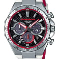 Casio Casio Edifice EQS-800HR-1A EQS EQS-800HR-1AER кварцевые мужские часы черный циферблат, браслет кожаный — вид спереди