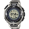 Casio Casio Pro Trek PRW-1500T-7V PRW PRW-1500T-7V автокварц (кинетик) мужские часы зеленый циферблат, браслет 18-каратное желтое золото — вид спереди