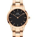 Daniel Wellington Daniel Wellington Iconic Link DW00100212  DW00100212 кварцевые женские часы  черный циферблат, браслет сталь c pvd покрытием — вид спереди