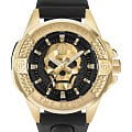 Philipp Plein Philipp Plein The Skull PWAAA0521  PWAAA0521 кварцевые мужские часы черный циферблат, браслет силикон — вид спереди