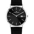 Jacques Lemans Jacques Lemans Classic 1-2171A  1-2171A кварцевые мужские часы черный циферблат, браслет кожаный — вид спереди