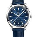 Omega Omega Seamaster Aqua Terra 220.13.41.21.03.003 Aqua Terra 22013412103003 механические мужские часы серебристый циферблат, браслет кожаный — вид спереди